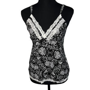 Studio Badgley Mischka Black and white Cami / Sleep Tank, Size S
